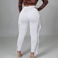 thumbnail image 4 of Fengqque Women's Casual High Waist Fringed Pants Elastic Waist - Bodycon Tassels Side Long Jogger Sweatpant White 10(XL), 4 of 9
