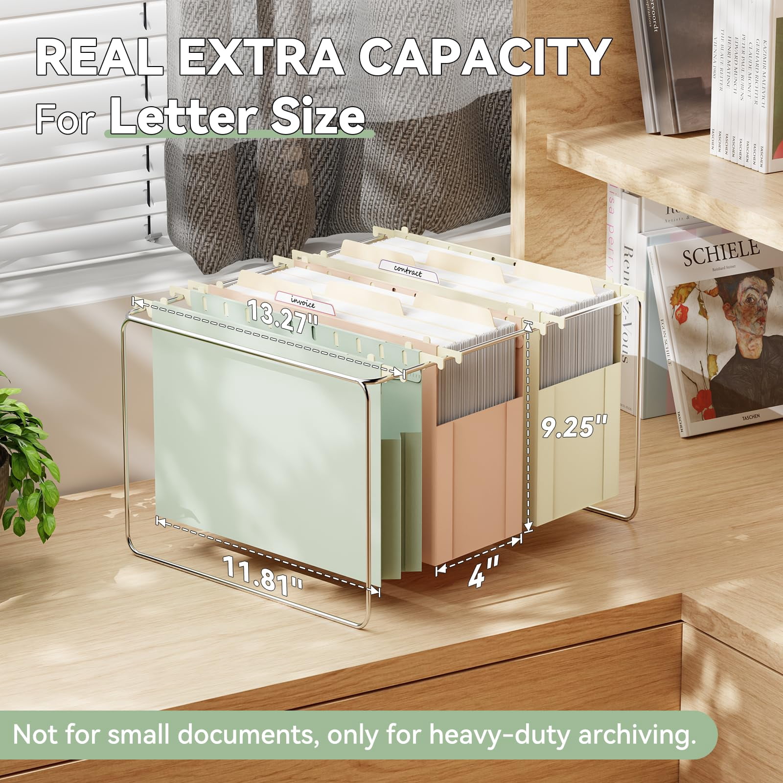 Extra Capacity Plastic Hanging File Folders Letter Size 6 Pack Heavy Duty 4" Expansion For Bulky Files Pastel Color With Tabs Filing Cabinet Organizer Office Home School