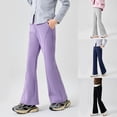 thumbnail image 4 of LRen Sweatpants for Girls 8-10 Bow Drawstring Loose Fit Lightweight Straight Leg Athletic Casual Pants For Play,10-11 Years,Z4-Purple, 4 of 4