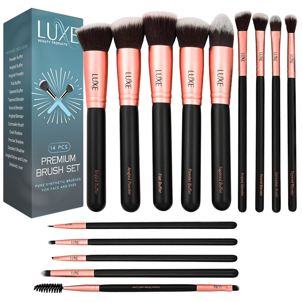 Luxe Beauty Products Luxe Makeup 14Piece Brush Set with Brush