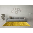 thumbnail image 3 of Ahgly Company Indoor Round Abstract Yellow Contemporary Area Rugs, 7' Round, 3 of 4