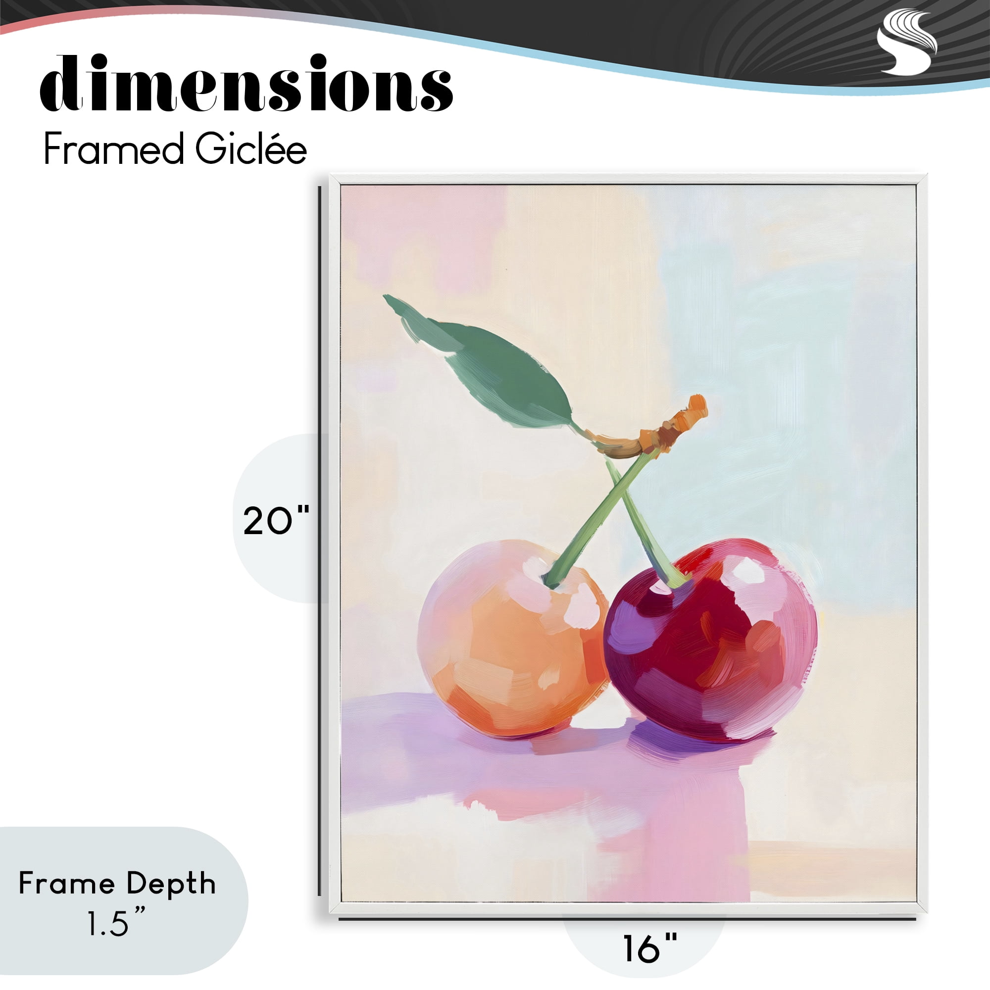 Stupell Industries Pastel Cherries Pair White Framed Giclee Art, design by The Prints Vibe