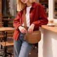 thumbnail image 6 of HUISZJ Faux Suede Chest Bag, Brown Crossbody Sling Bag with Removable Wallet, Trendy Fanny Pack for Women Work Travel, 6 of 7
