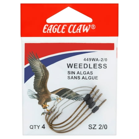 UPC: 0047708140065 | Eagle Claw 449WAH-2/0 Weedless Baitholder 2-Slice Non-Offset Hook  Bronze 2/0