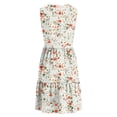 thumbnail image 7 of Danhjin Women's Summer Dresses Sleeveless Floral Sundress Elastic Waist Ruffle Casual Loose V Neck Tank Dresses, 7 of 7