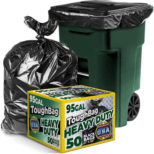 Bolsas de basura ToughBag Heavy Duty 360-380 L, 50 unidades, negras
