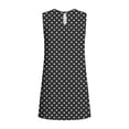 thumbnail image 7 of YueHuiYing Women's Summer Casual Fashion Free-Size Printed Dress Side-Pleated Round Neck Sleeveless Dress, 7 of 7