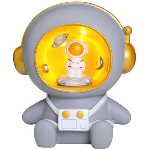 Hucha De Astronauta Con Luz Nocturna Vinilo Creativo Spaceman Money Bank Funciona Con Pilas Hucha Astronauta Adorno De Escritorio Decoración Para Dormitorio Sala De Estar Muyoka Hogar