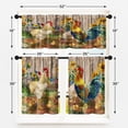thumbnail image 2 of Rooster Kitchen Curtains Farmhouse Window Curtains Valance and Tier Set 36 Inch, Sunflowers Colorful Floral Rod Pocket Short Tier Curtain, Vintage Wood Rustic Small Curtains for Kitchen Decor, 2 of 5