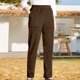 thumbnail image 2 of WILLBEST Pantalones Casuales de Pana para Mujer, de Cintura Alta, Rectos, de Pierna Ancha, para Trabajo, Otoño E Invierno, con Bolsillos. Extra Grande, 2 of 6