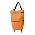 thumbnail image 1 of Carrito de compras plegable portátil en tela Oxford - Ideal para supermercado, viajes y más (color naranja), 1 of 6