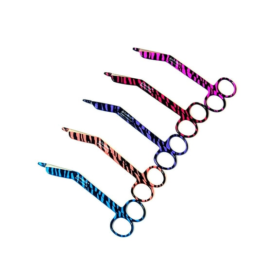 Artzone Lister Bandage Scissors - 5.5-Inch Cynamed Stainless Steel Shears - Orange Zebra Stripes