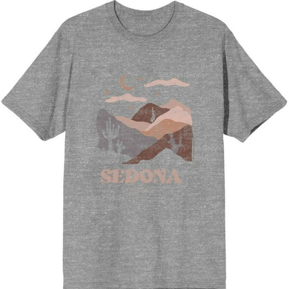 Sedona Arizona Men's Heather Gray Crew Neck Short Sleeve Tee-XL