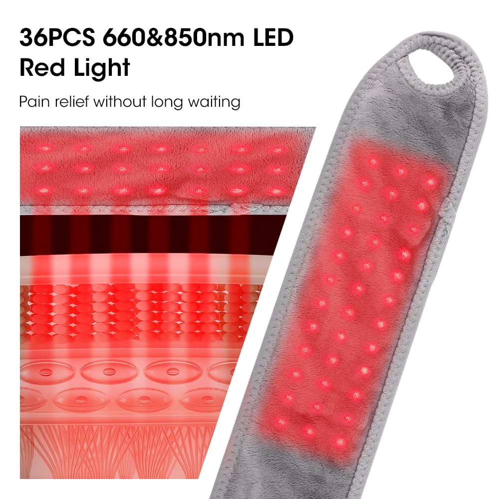 Cordless Heated Wrist Wrap, 3 Heat & 3 Massage Modes,  Red Light (660/850nm), 3000mAh Rechargeable Battery, Hand Heating Pad with Thumb Hole Design for Wrist Hand Arm