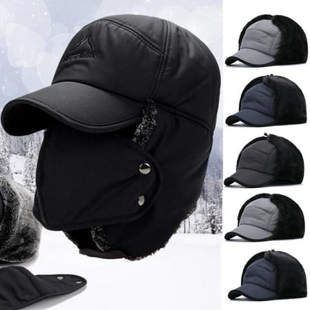 - Mens Women Unisex Warm Trapper Aviator Trooper Earflap Winter Ski Hat With Mask