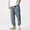 Light Blue, variant on WIZUTIZ Mens Cotton Pants Elastic Drawstring Waist with Pockets Summer Lightweight Comfy Casual Plus Size Tapered Trousers