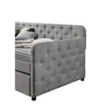 thumbnail image 5 of Home Design Uma Twin Daybed with Linen Upholstery, Button-Tufted Back, Track Arms, and Pull-Out Trundle, Comfortable Seating and Sleeping, Gray, 5 of 5