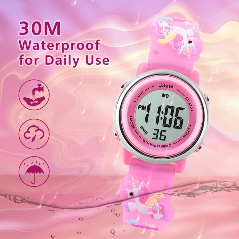 Kids Watch 3D Cartoon Wrist Digital Watch Waterproof 7 Color Lights with Alarm ALPS Kids Digital Watch, 3D Cartoon, Water Resistant, 7  main image 4