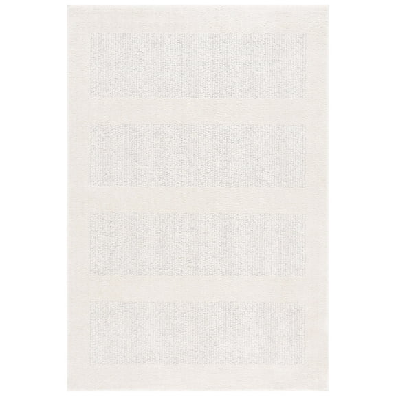 SAFAVIEH Melody Pierce Striped Polyester Area Rug, Ivory/Grey, 3' x 5'
