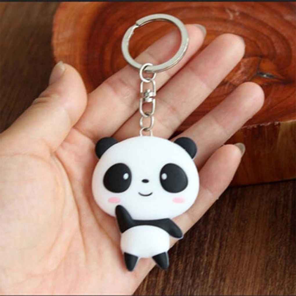 Cute Panda keyrings Silicone Panda keychain Women Lovely Men Cartoon Keychian us 