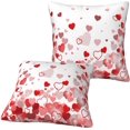 thumbnail image 5 of Valentines Day Heart Throw Pillows Cover Set of 2 Mothers Day Love Hearts Pillow Covers 18x18 Inch Wedding Decorative Pillow Case Gift for Girls Women Outdoor Bedroom Couch Sofa Decor, 5 of 6