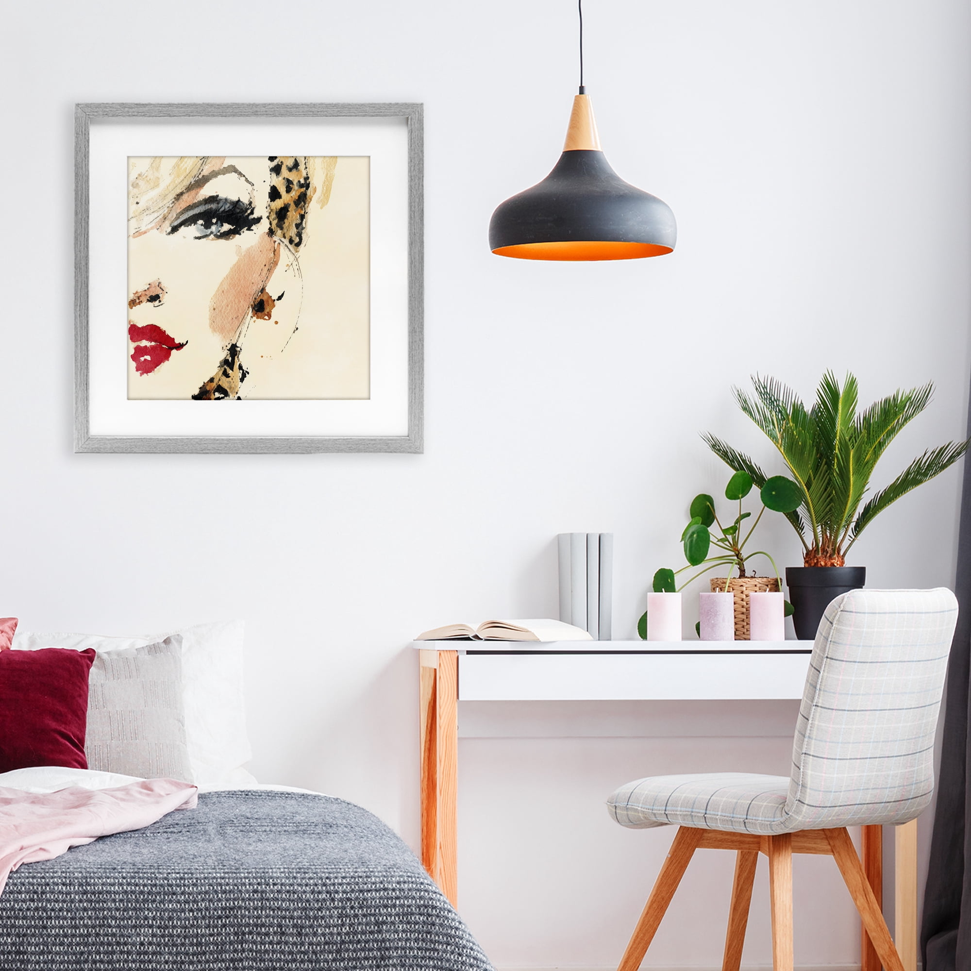 Stupell Industries Crimson Enigma Lipstick Gray Framed Print Under Glass, design by Svetlana Aleynikova