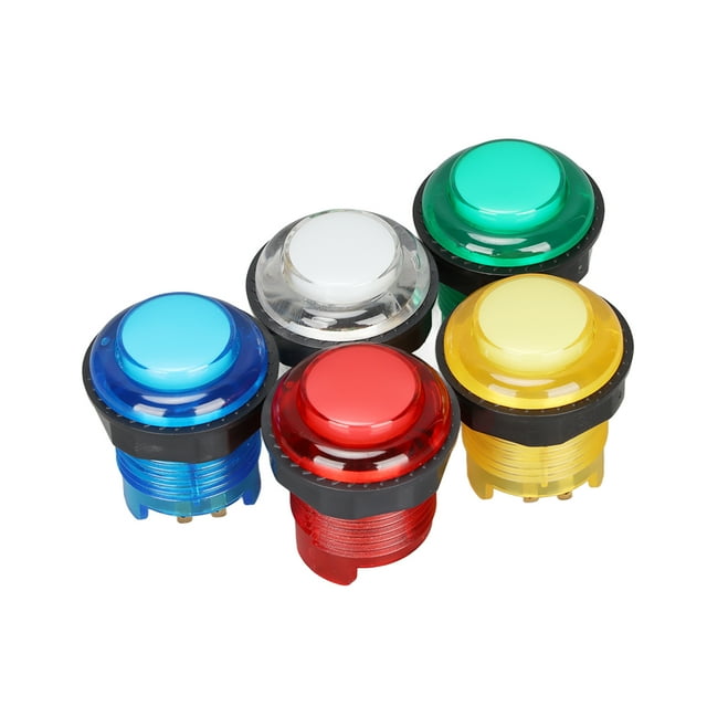 Caps, 5pcs Push Buttons Professional LED Illuminated Push Buttons for Game Machine