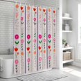 thumbnail image 6 of Purple Pink Spring Floral Shower Curtain, Waterproof Shower Curtains for Bathroom, Colorful Summer Flowers Botanical Washable Fabric Bathtub Curtain Set Bath Decor with 12 Hooks Standard 72"x72", 6 of 8