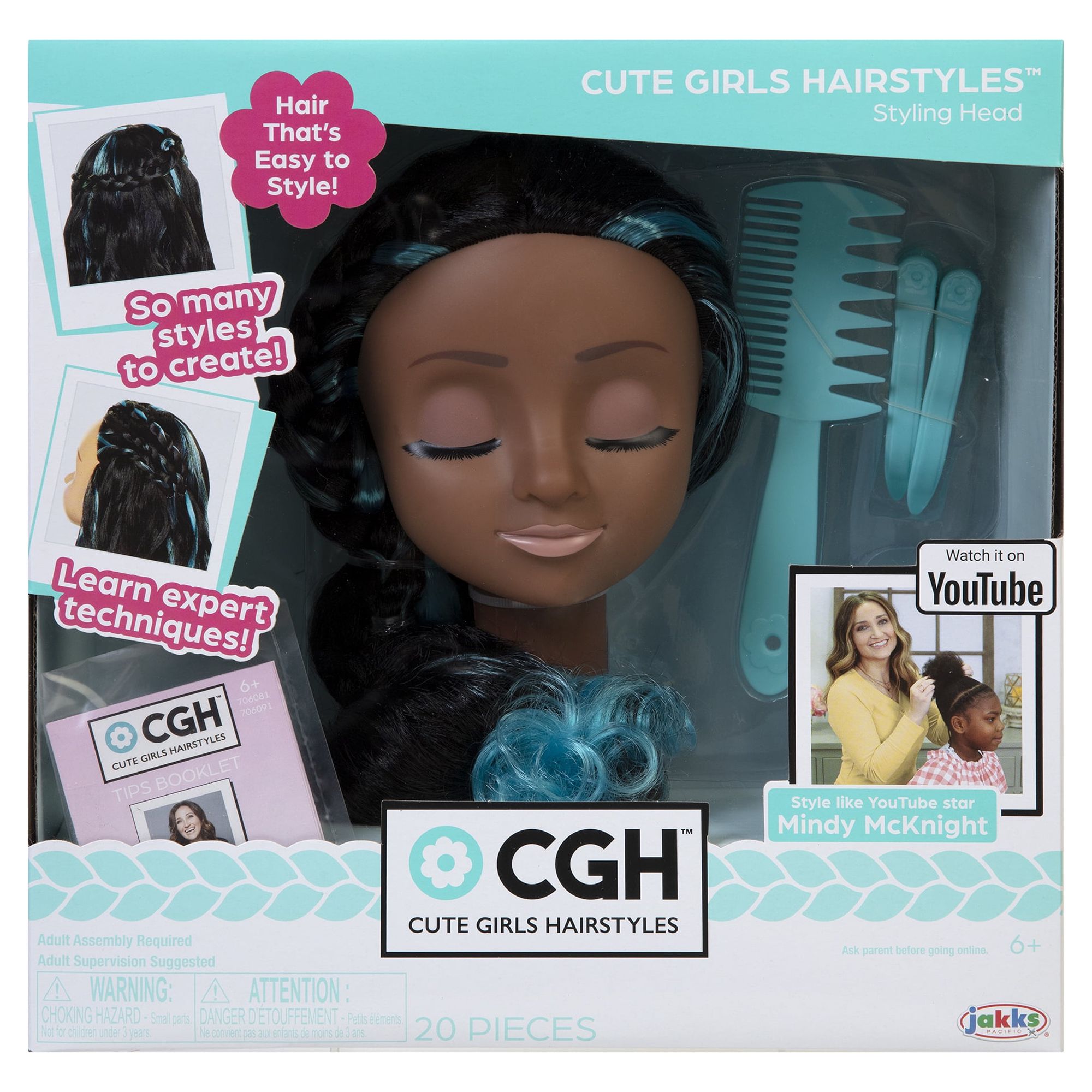 CGH Cute Girls Hairstyles! Styling Head - Black Wavy Hair Doll - image 4 of 10