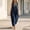 Navy, variant on Qulqfy Boho Womens Summer Dresses Cotton Linen Army Green Casual Maxi Sleeveless Plain Strapped Swing Loose V-Neck Flowy Beach Long Dresses with Pockets L