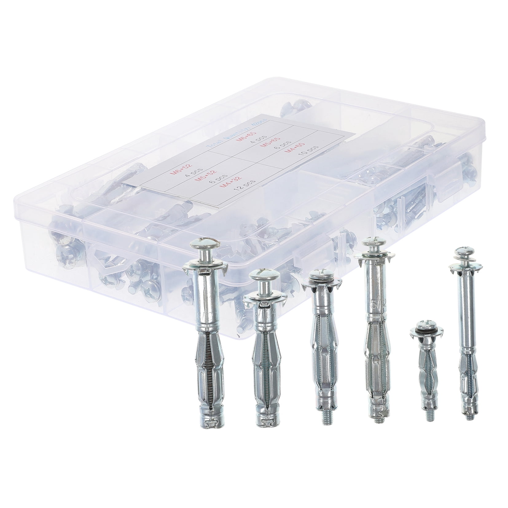 OUNONA  42 Pcs Self-drilling Anchors Screws Hollow Expansion Bolt Drywall Fasteners