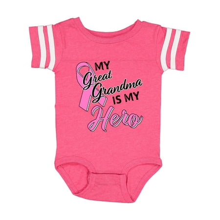 

Inktastic My Great Grandma is my Hero- Breast Cancer Awareness Gift Baby Boy or Baby Girl Bodysuit
