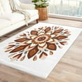 thumbnail image 1 of Mandala Rugs for Bedroom - 4x6 Rug - Mandala Rug - Floral Brown Area Rug - Abstract Flower Rugs - Girls Carpet, 1 of 7