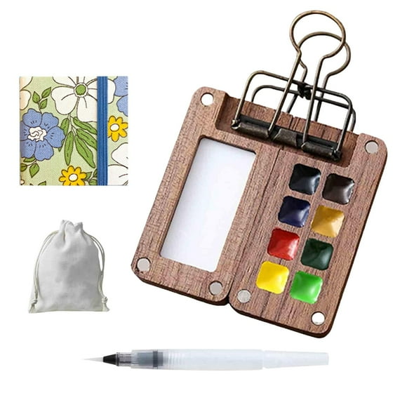 Elegant Walnut Hued Mini Portable Solid Watercolor Paint Set For Creative Art Painting Artistic Inspiration Kit Toys