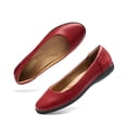thumbnail image 2 of Zapatos DREAM PAIRS Bailarinas con Punta Redonda Slip On Rojo 9.5, 2 of 7