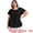 Black, variant on Women's Plus Crew Neck Ruffle Casual Blouse 3X Dark Blue