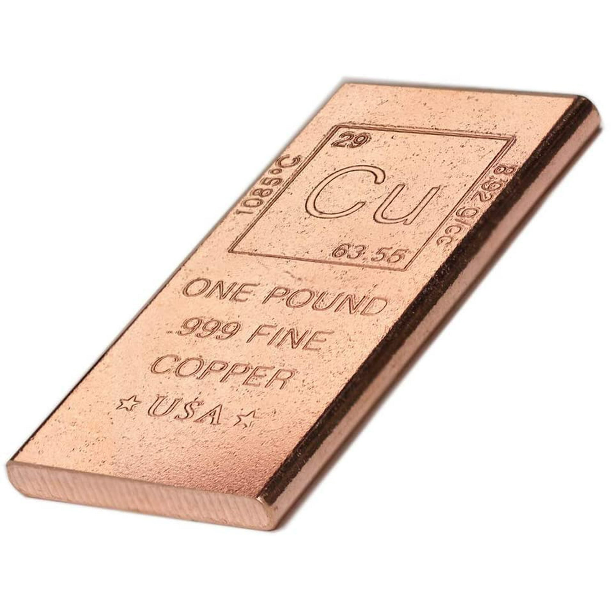1 Pound Copper Bar Bullion Paperweight - 999 Pure Chemistry