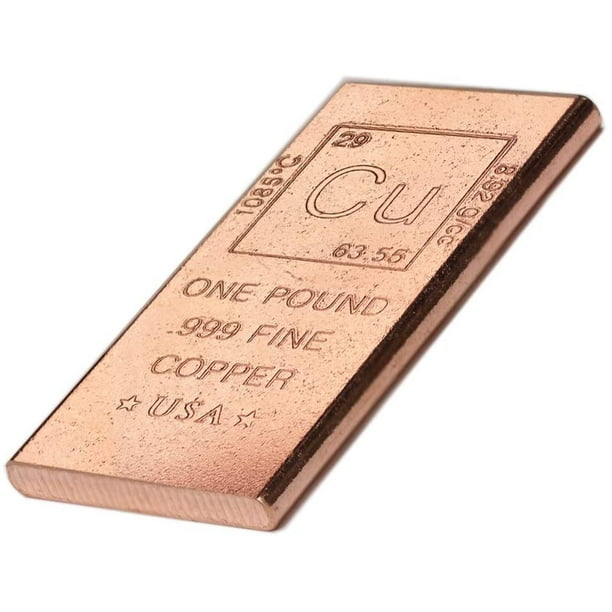 1 Pound Copper Bar Bullion Paperweight - 999 Pure Chemistry