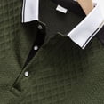thumbnail image 5 of Color Block Polo Shirts for Men Summer Casual Short Sleeve Textured Collared Slim Fit Work Tshirts Golf Shirt, 5 of 9