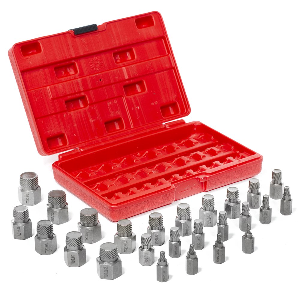 Stark Usa Multi Spline Screw Extractor 25pc Set Hex Head Bit Socket Wrench Bolt Remover