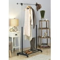 thumbnail image 3 of Whitmor Deluxe Adjustable Garment Rack, Wood, Black and Chrome  18.37 L x 36.25 W x 68 H, 3 of 11