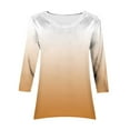 thumbnail image 5 of Bovxnpu 3/4 Length Sleeve Womens Tops, Cotton Casual Tunic Tops for Women Loose Dressy, Women's Fashion Printed T-shirt 3/4 Sleeves Blouse Round Neck Casual S, 5 of 6