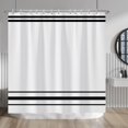 thumbnail image 3 of Striped Shower Curtain for Bathroom Minimalism Style Shower Curtain Set Black and White Stripes Shower Curtains Dormitory Cubicle Waterproof Fabric Shower Curtain with Hooks 72x72 Inches, 3 of 6