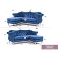 thumbnail image 2 of Glory Furniture Transitional Velvet Sofa Chaise with 2 Matching Throw Pillows, Navy Blue, 2 of 6