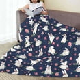 thumbnail image 6 of Cauagu Rabbit And Flower Pattern Flannel Bed Blankets,Fleece Blanket Comfortable Air Conditioning Blanket for Sofa Bed Travel Couch & Living Room -60"x50", 6 of 8