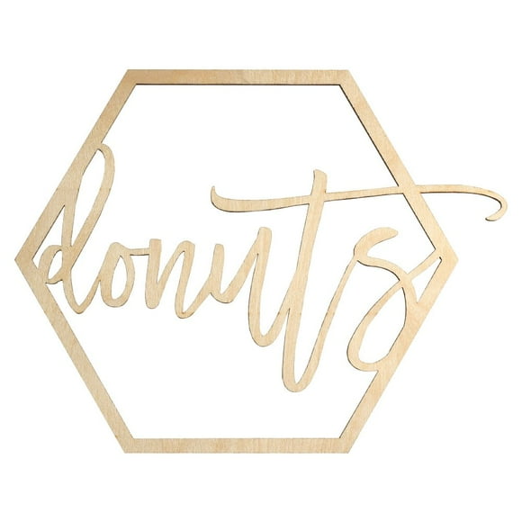 Koyal Wholesale Laser Cut Wood Donut Bar Sign Wedding Donut Wall Display DIY Doughnut Wall Plaque for Engagement Bridal Shower Baby Shower Birthday Gender Reveal Party