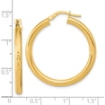 thumbnail image 2 of 14K Yellow Gold Polished & Textured Hoop Earrings (32.69 X 30.74) Made In Italy tf2061, 2 of 5