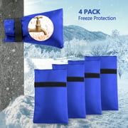 WeGuard Outdoor Faucet Cover 5" x 8" Polyester Insulation for Winter Freeze Protection Blue 4 Pieces
