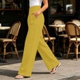 thumbnail image 7 of Lenpel Wide Leg Office Pants for Women Fashion High Waist Double Button Pleated Dress Trousers Casual Business Pants with Pockets, 7 of 7