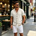 thumbnail image 5 of Sewkxo Men's Linen Shirts Short Sleeve Casual Shirts Button Down Shirt for Men Beach Summer Shirt,Beige M, 5 of 8